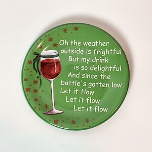 Funny Wine Christmas Appetizer Plate Department 56 Holiday Hosting Hostess